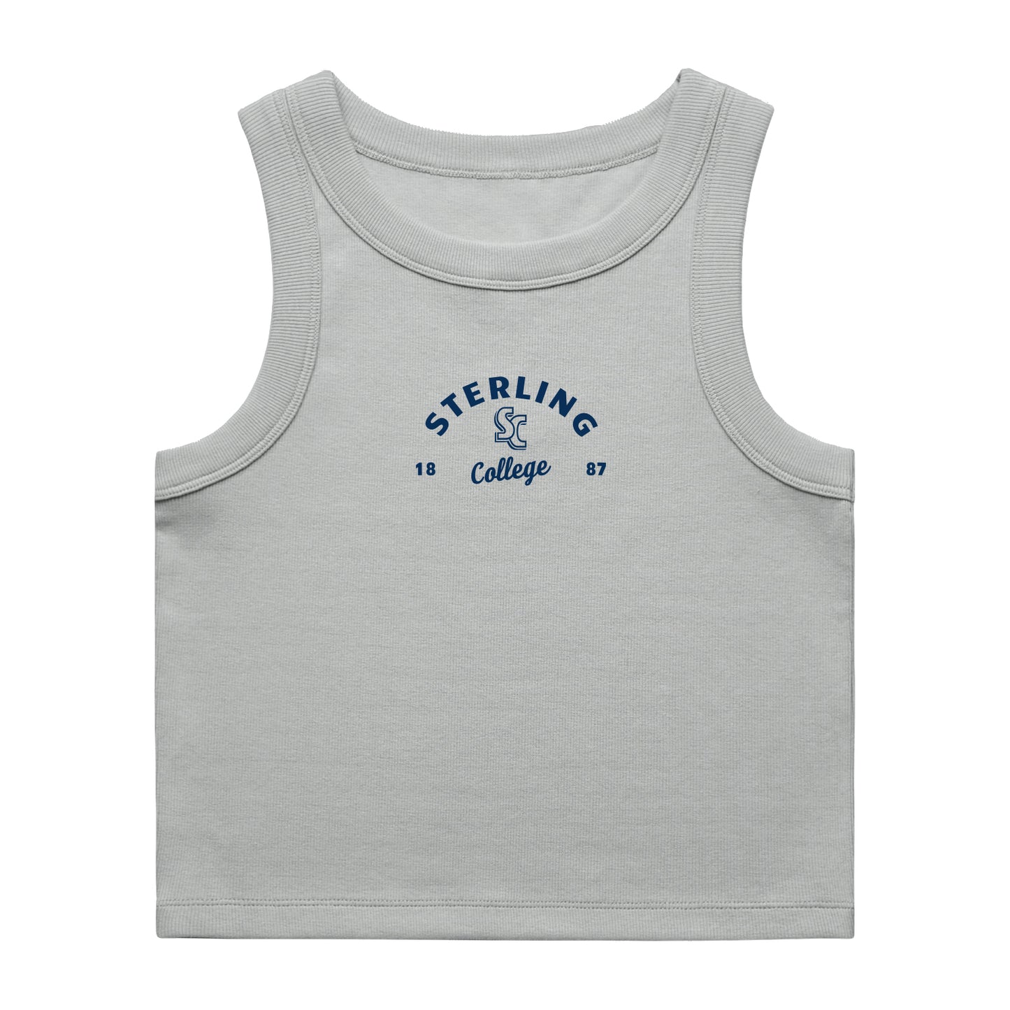 Womens Sterling College Ribbed Tank Grey