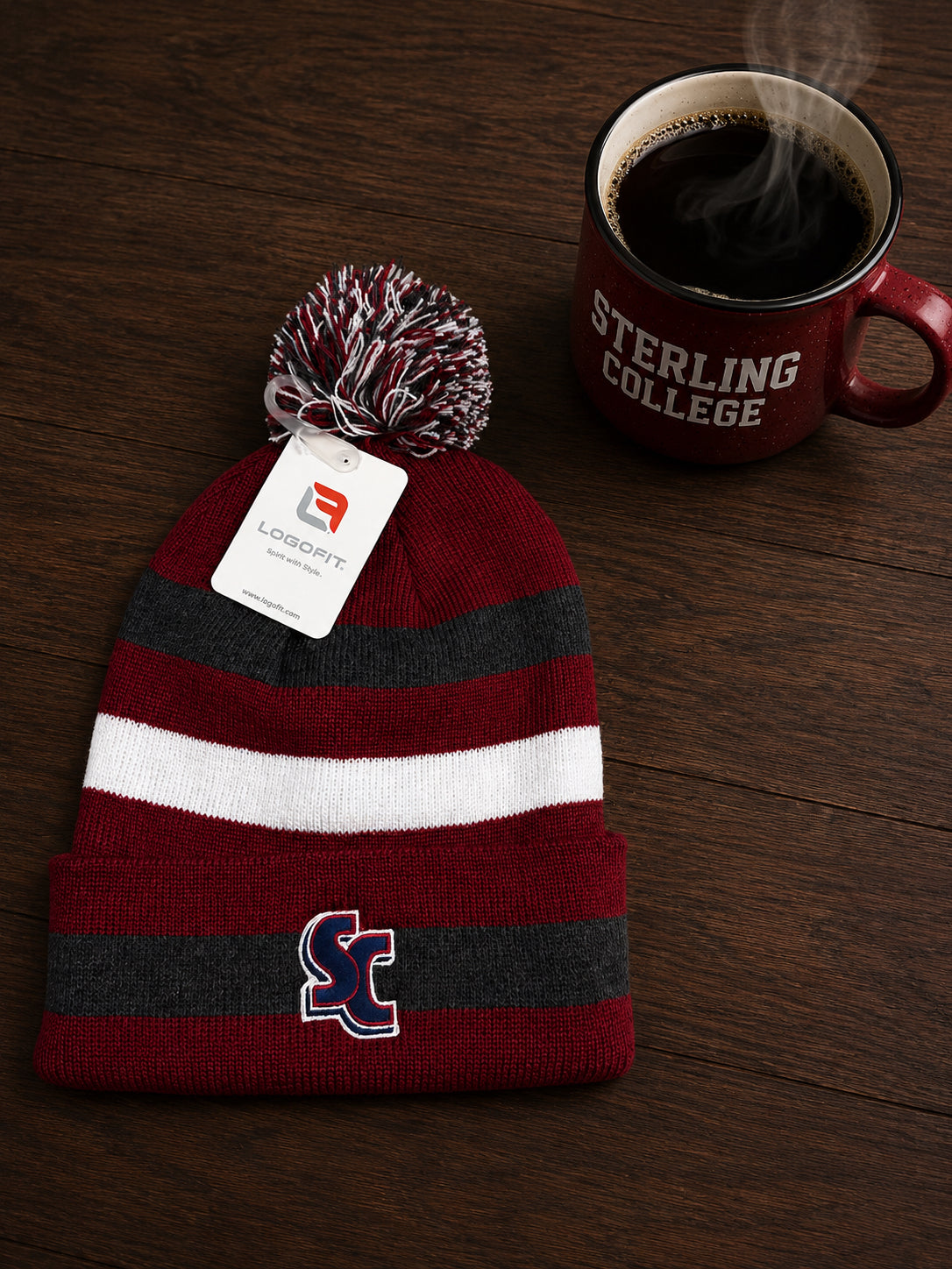 SC Striped Pom Beanie-NEW