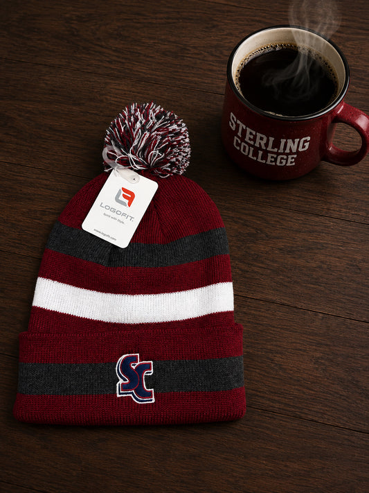 SC Striped Pom Beanie-NEW