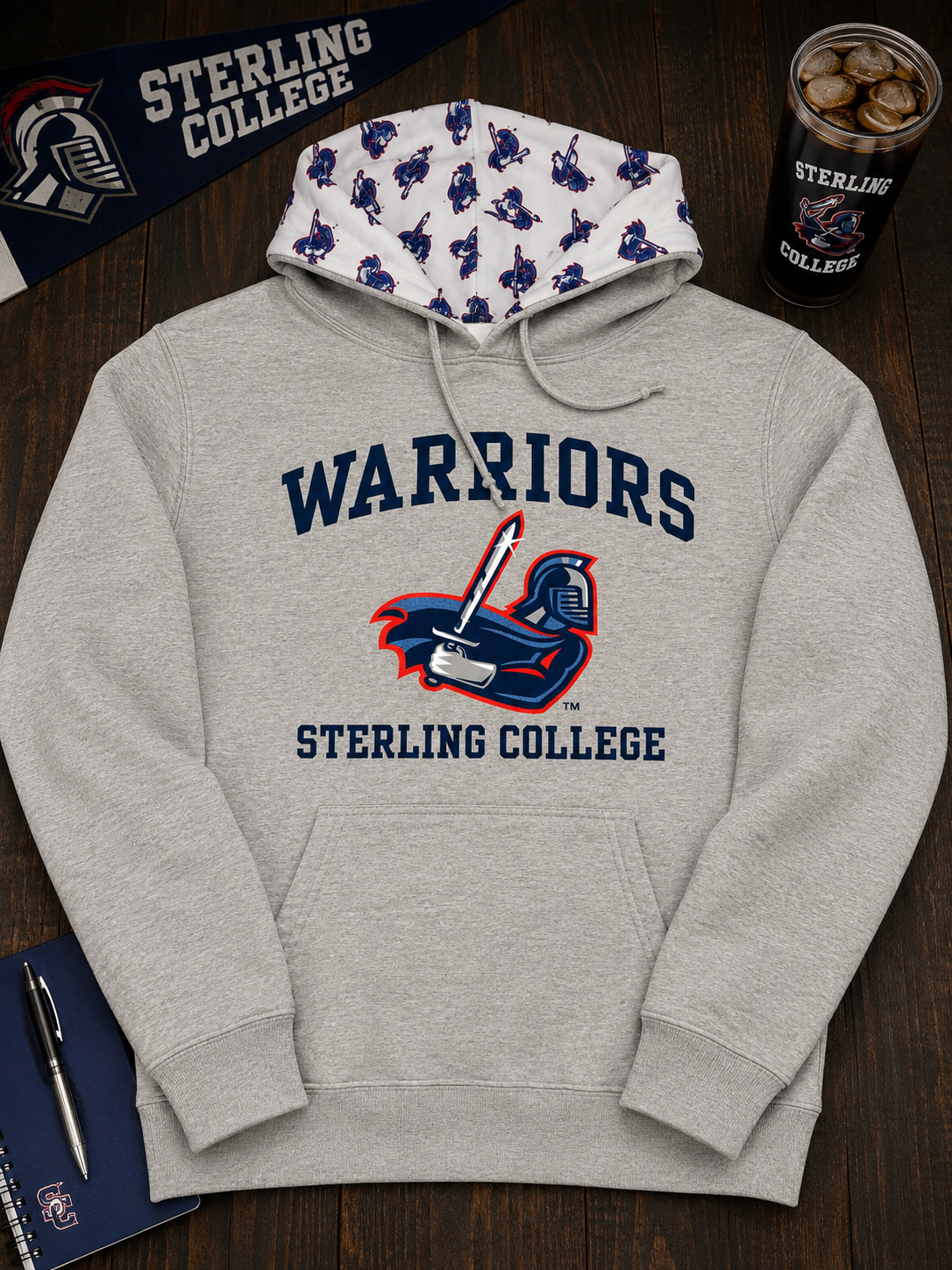 Warriors Hoodie w/Warrior Logo hood liner