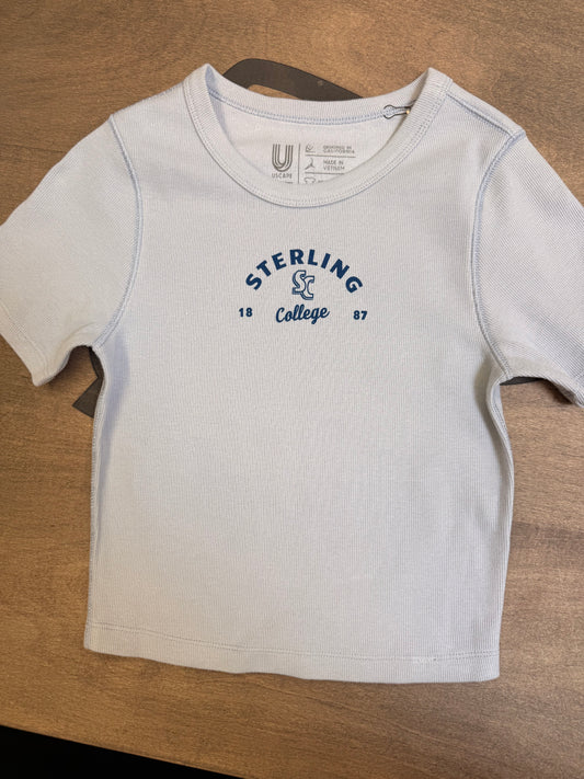 Womens Sterling College Baby Blue Ribbed Tee